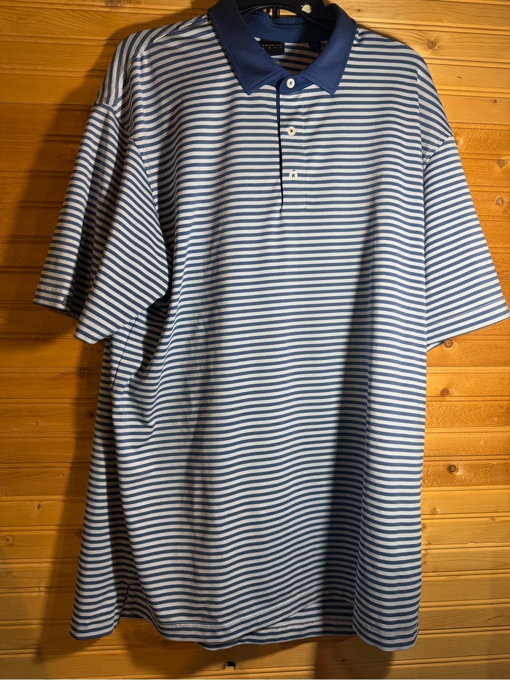 Dunning Golf performance striped polo. Size XL